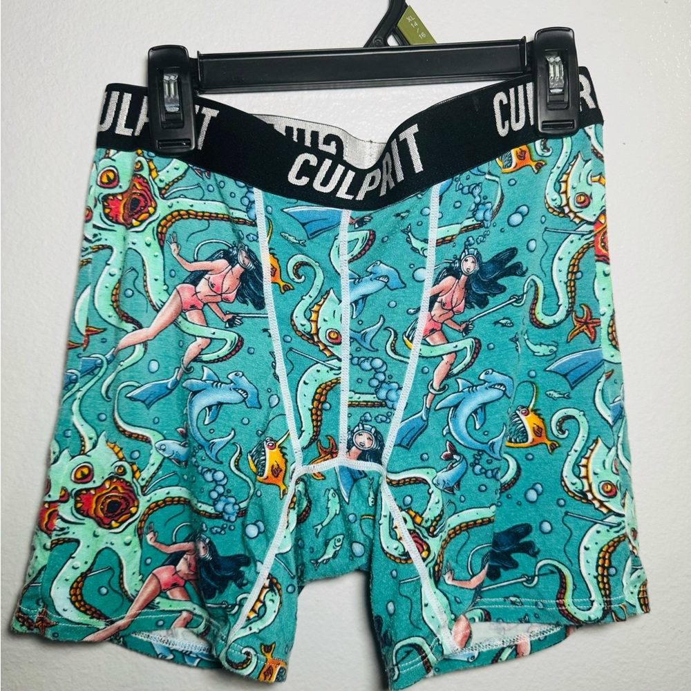 Culprit Women's Teal Underwear with Octopus Design